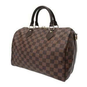 Louis Vuitton Bandouliere Brown Canvas Handbag Damier Speedy